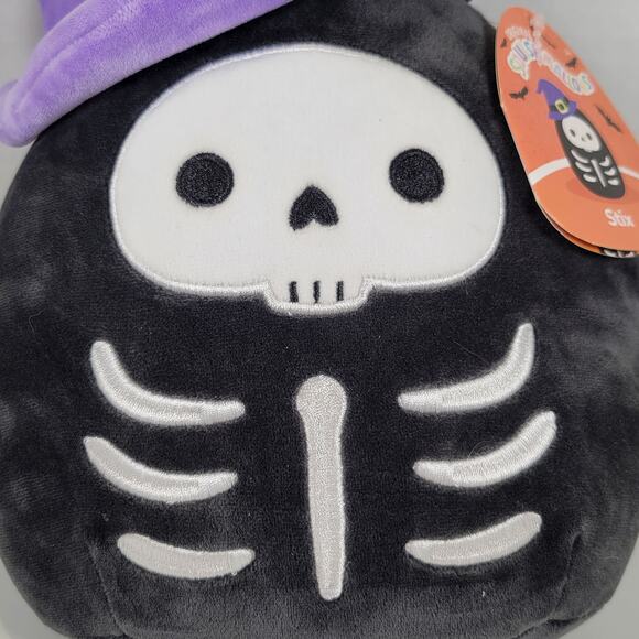 Squishmallows Stix Halloween Skeleton Plush 2022 Purple Witch Hat 10” With Tags - Picture 6 of 15